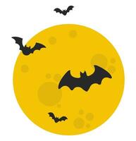 Flying bats in Halloween night vector