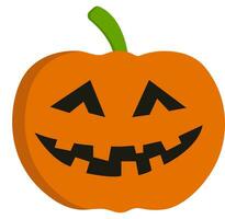 Halloween pumpkin in flat style isolated on white background. vector