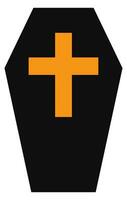 Halloween coffin icon isolated on white background vector