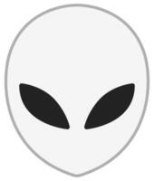 extraterrestre cabeza icono plano vector aislado en blanco antecedentes.