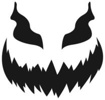 Funny face of Halloween pumpkin or ghost. vector