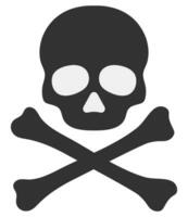 Skull and Crossbones Icon on White Background. vector