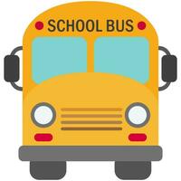 School bus with cartoon style isolated on white background. vector