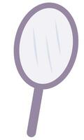 Hand mirror of purple color isolated on white background. vector