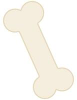 White vector illustration of bone isolated on white background.