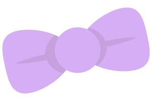 Purple bow tie flat vector illustration isolated on white background.