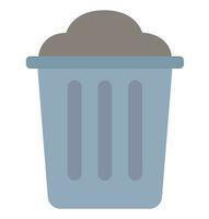 flat trash can icon vector isolated on white background.