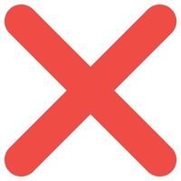 a cross icon or an incorrect symbol and is prohibited isolated on white background. vector