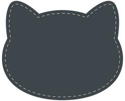 Cute black cat head face icon isolated on white background. vector