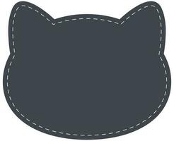 Cute black cat head face icon isolated on white background. vector