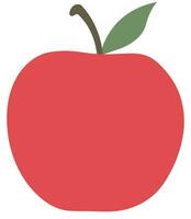 Vector red apple icon on white background.