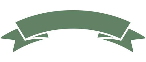 Flat ribbon icon green color isolated on white background. vector