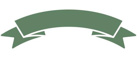 Flat ribbon icon green color isolated on white background. vector