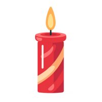 AI generated Christmas candle Flat style illustration png