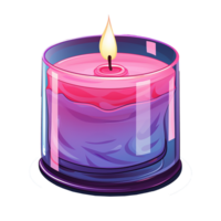 AI generated colorful candle Flat style illustration png