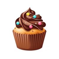 AI generated Little delicious cupcake isolated on transparent background png