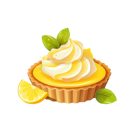 AI generated Lemon tart isolated on transparent background png