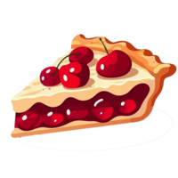 AI generated Cherry pie isolated on transparent background png