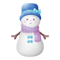 Cute pastel Christmas snowman illustration png