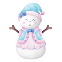 Cute pastel Christmas snowman illustration png