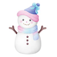 linda pastel Navidad monigote de nieve ilustración png