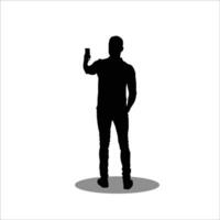 Man using phone stock vector illustration