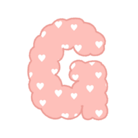 letter Alphabet Cloud Bubble heart pattern Cute Typography pastel colorful Trendy Retro Y2k childish for birthday nursery baby shower png