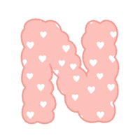 lettre alphabet nuage bulle cœur modèle mignonne typographie pastel coloré branché rétro y2k puéril pour anniversaire garderie bébé douche png