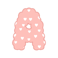 letter Alphabet Cloud Bubble heart pattern Cute Typography pastel colorful Trendy Retro Y2k childish for birthday nursery baby shower png