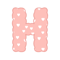 letter Alphabet Cloud Bubble heart pattern Cute Typography pastel colorful Trendy Retro Y2k childish for birthday nursery baby shower png