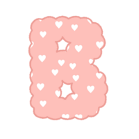 letter Alphabet Cloud Bubble heart pattern Cute Typography pastel colorful Trendy Retro Y2k childish for birthday nursery baby shower png