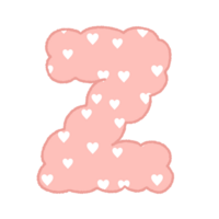 letter Alphabet Cloud Bubble heart pattern Cute Typography pastel colorful Trendy Retro Y2k childish for birthday nursery baby shower png