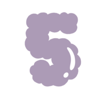 siffra alfabet moln bubbla söt typografi pastell färgrik trendig retro y2k barnslig för födelsedag barnkammare bebis dusch png