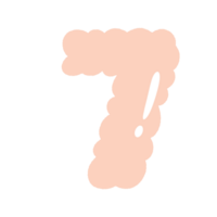 numero alfabeto nube bolla carino tipografia pastello colorato di moda retrò y2k infantile per compleanno asilo bambino doccia png