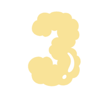 Nummer Alphabet Wolke Blase süß Typografie Pastell- bunt modisch retro y2k kindisch zum Geburtstag Kindergarten Baby Dusche png