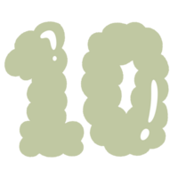 Number Alphabet Cloud Bubble Cute Typography pastel colorful Trendy Retro Y2k childish for birthday nursery baby shower png