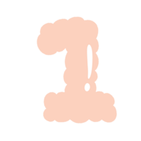 número alfabeto nube burbuja linda tipografía pastel vistoso de moda retro y2k infantil para cumpleaños guardería bebé ducha png