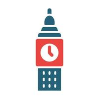 Big Ben Vector Glyph Two Color Icons For Personal And Commercial Use.