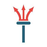 Trident Vector Glyph Two Color Icon For Personal And Commercial Use.