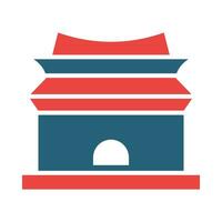 Ming Dynasty Tombs Vector Glyph Two Color Icons For Personal And Commercial Use.
