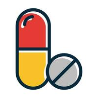 Pills Vector Thick Line Filled Dark Colors