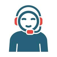 Call Center Agent Vector Glyph Two Color Icon For Personal And Commercial Use.