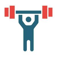 Weightlifter Vector Glyph Two Color Icon For Personal And Commercial Use.