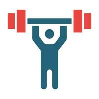 Weightlifter Vector Glyph Two Color Icon For Personal And Commercial Use.