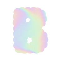letter Holographic y2k Alphabet Cloud Bubble Cute Typography pastel colorful Trendy Retro childish for birthday nursery baby shower png