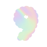 number Holographic y2k Alphabet Cloud Bubble Cute Typography pastel colorful Trendy Retro childish for birthday nursery baby shower png