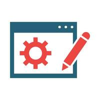 Blogging Service Vector Glyph Two Color Icon For Personal And Commercial Use.