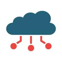 Cloud Data Vector Glyph Two Color Icon For Personal And Commercial Use.