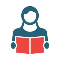 Reading Vector Glyph Two Color Icon For Personal And Commercial Use.