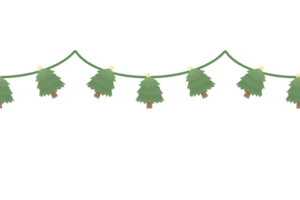 Aquarell süß Weihnachten Baum Band Ornament Star hängend Element Gekritzel Rand Weihnachten Rahmen nahtlos Muster png